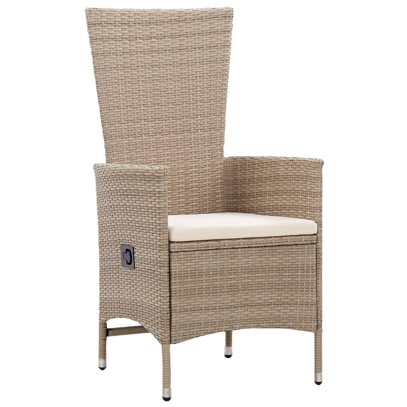Patio Chairs 2 pcs with Cushions Poly Rattan Beige