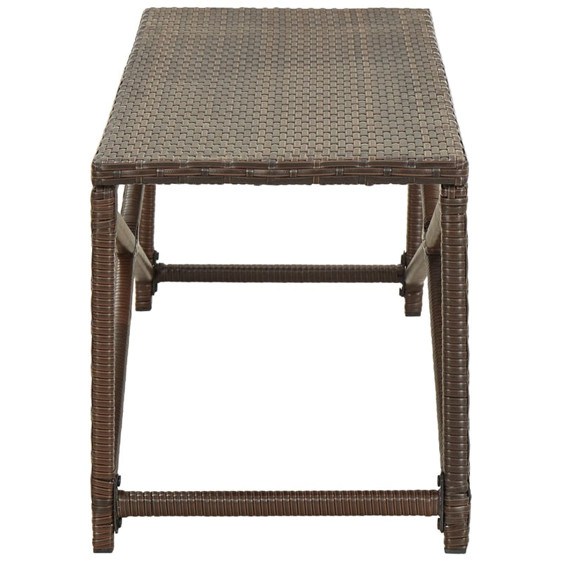 Patio Bench 47.2" Poly Rattan Brown