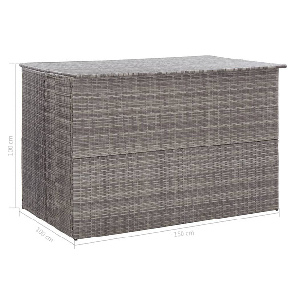 Patio Storage Box Gray 59.1"x39.4"x39.4" Poly Rattan