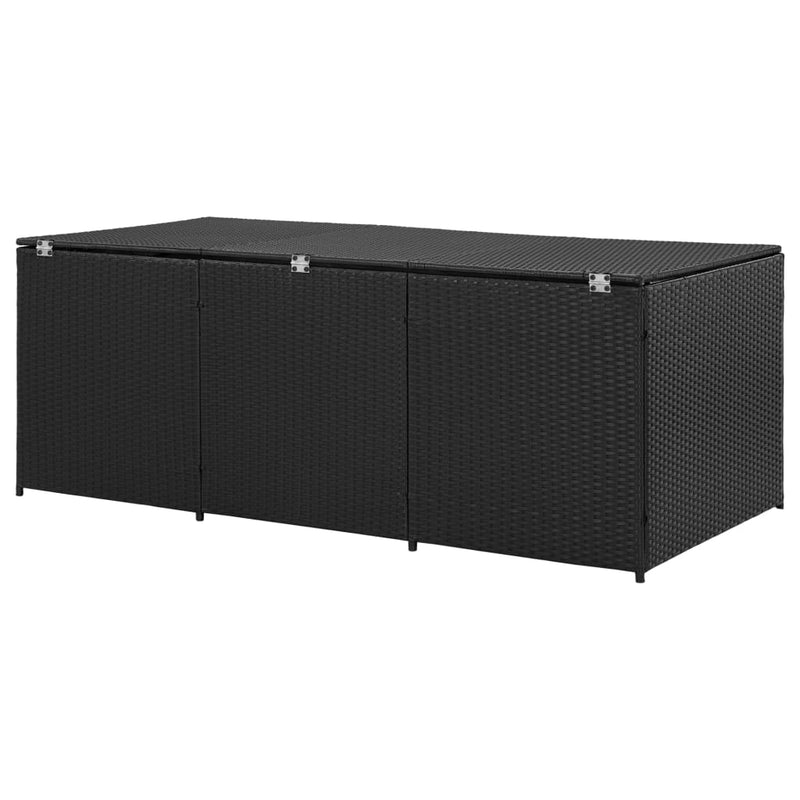 Patio Storage Box Poly Rattan 70.8"x35.4"x29.5" Black