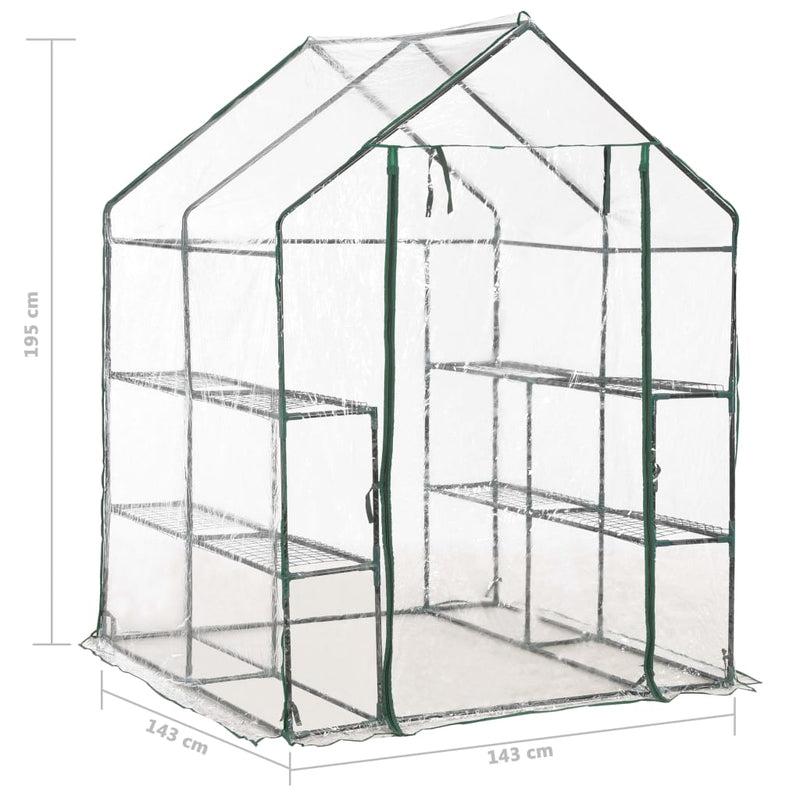Greenhouse with 8 Shelves 4.7'x4.7'x6.4'