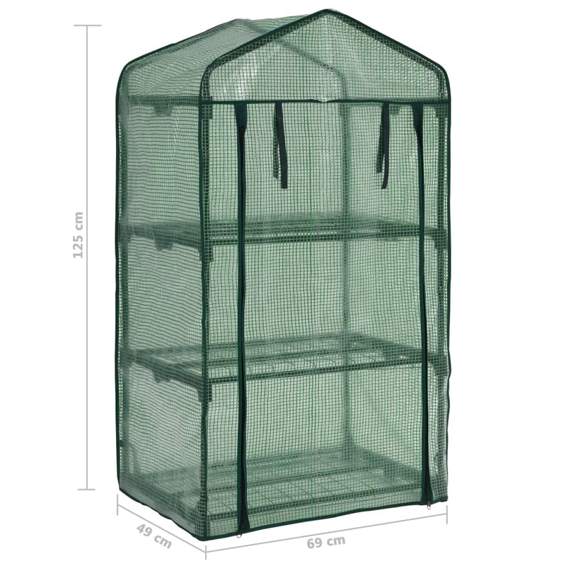 3-Tier Mini Greenhouse 27.2"x19.3"x49.2"