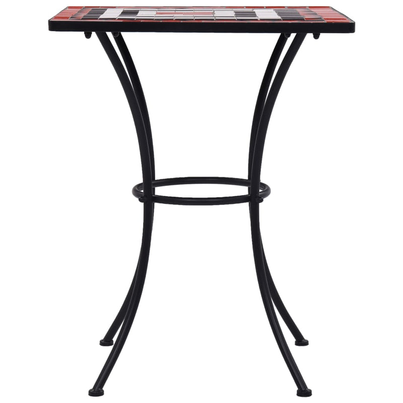 Mosaic Bistro Table Terracotta and White 23.6" Ceramic
