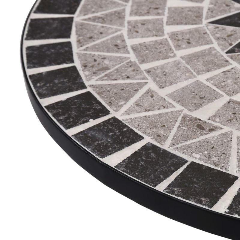 Mosaic Bistro Table Gray 24" Ceramic