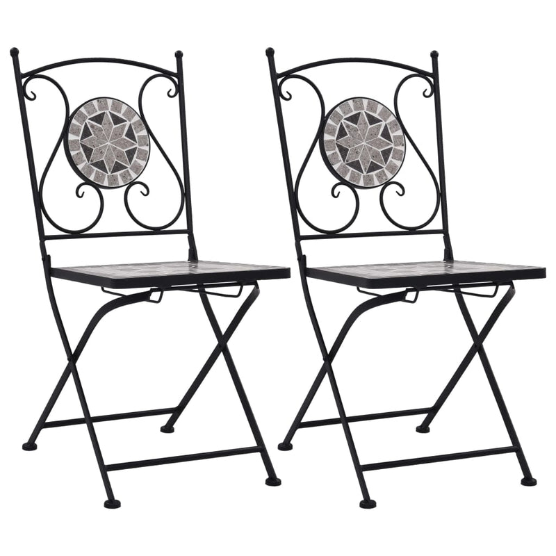 Mosaic Bistro Chairs 2 pcs Gray