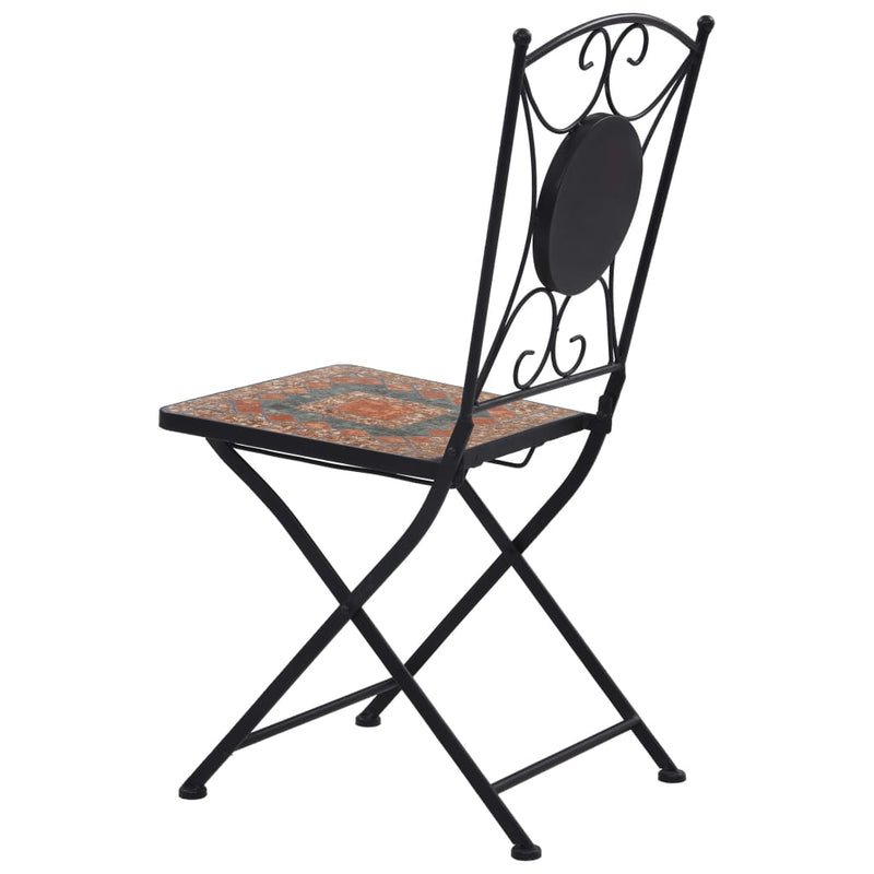 Mosaic Bistro Chairs 2 pcs Orange/Gray
