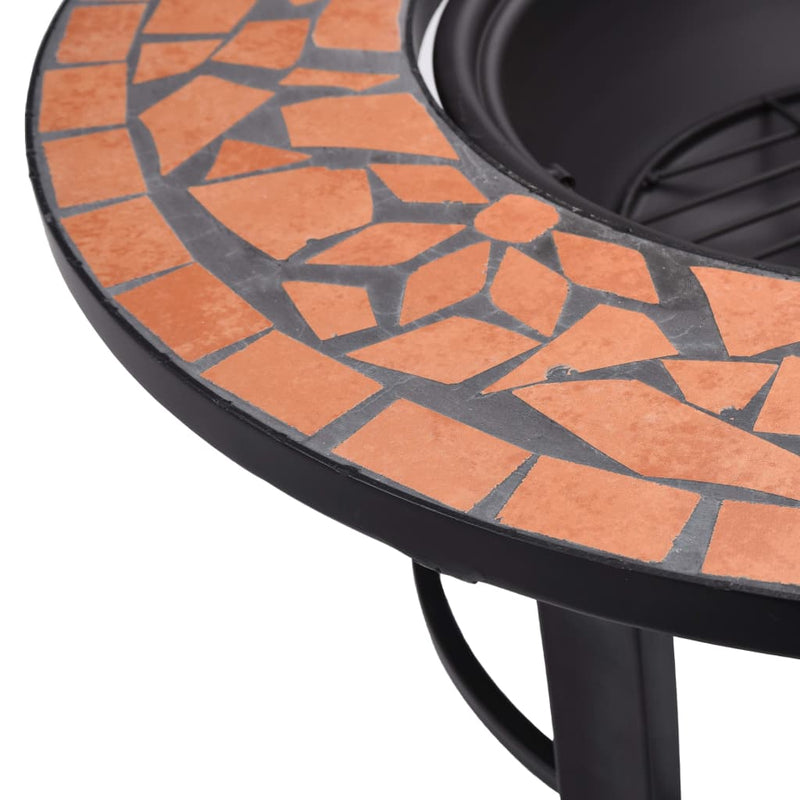 Mosaic Fire Pit Terracotta 26.8" Ceramic