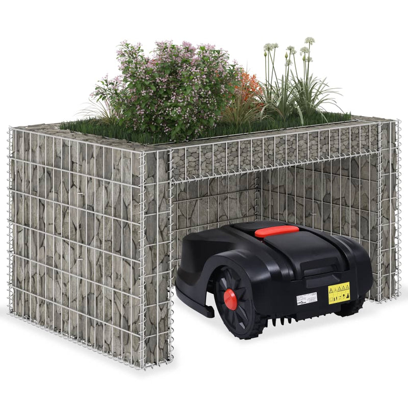 Lawn Mower Garage with Raised Bed 43.3"x31.5"x23.6" Steel Wire