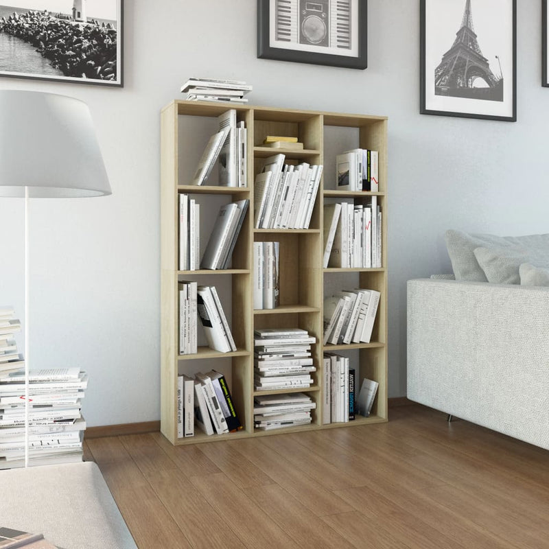 Room Divider/Book Cabinet Sonoma Oak 39.3"x9.4"x55.1" Chipboard