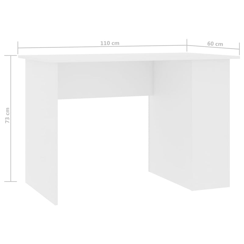 Desk White 43.3"x23.6"x28.7" Chipboard