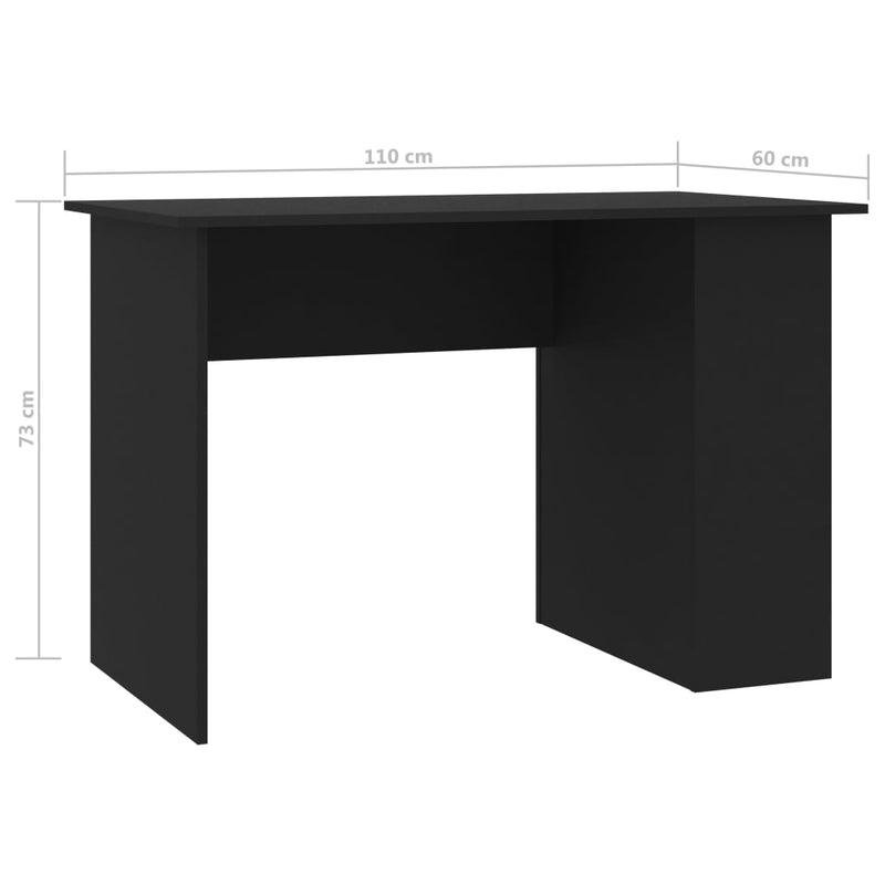 Desk Black 43.3"x23.6"x28.7" Chipboard