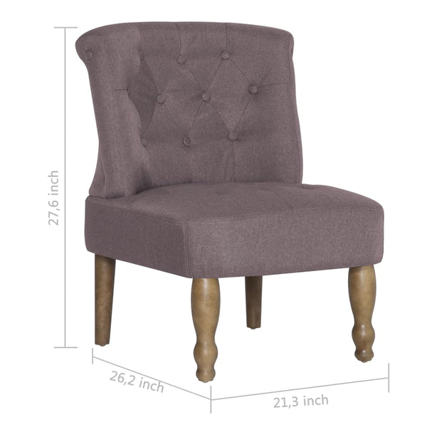 French Chair Taupe Fabric