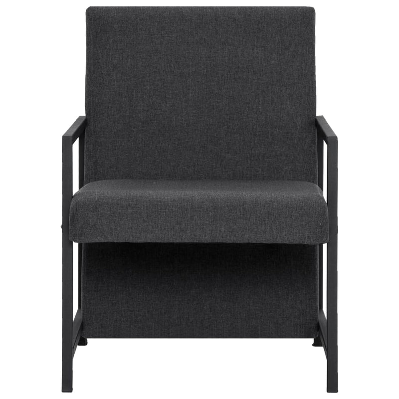 Armchair with Chrome Feet Dark Gray Fabric