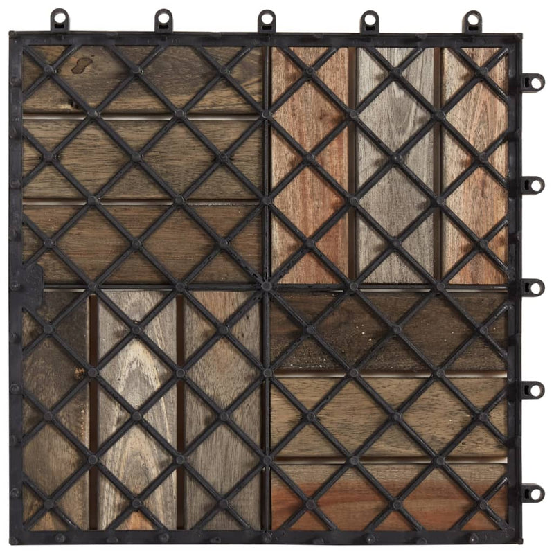 Decking Tiles 10 pcs Gray Wash 11.8"x11.8" Solid Acacia Wood