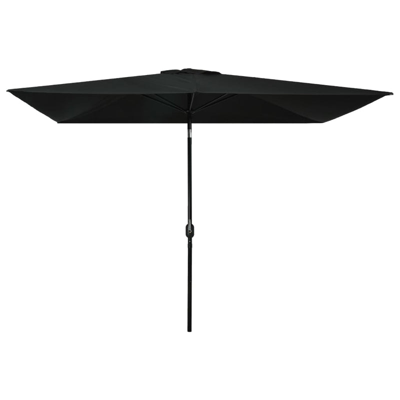 Outdoor Parasol with Metal Pole 118"x78.7" Black