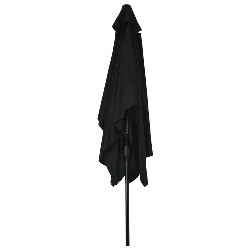Outdoor Parasol with Metal Pole 118"x78.7" Black