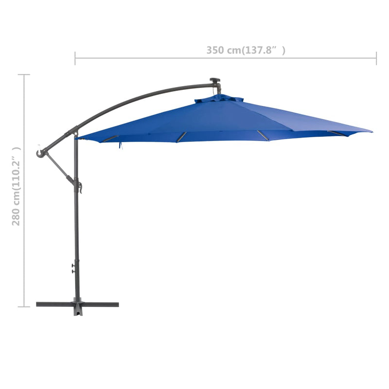Cantilever Umbrella with Aluminum Pole 137.8" Blue