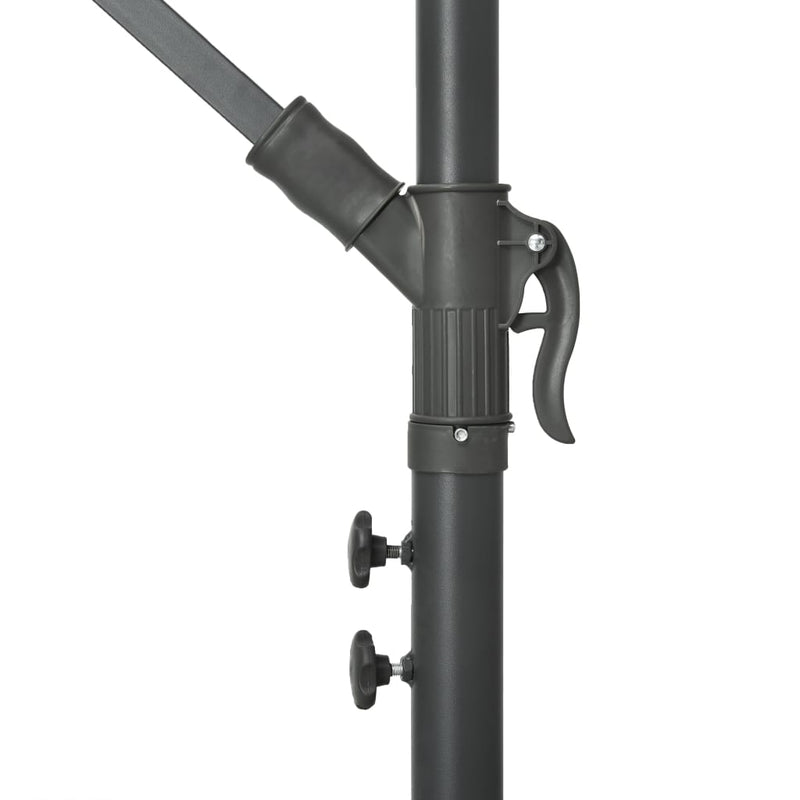 Cantilever Umbrella with LED Lights and Steel Pole 118.1" Black
