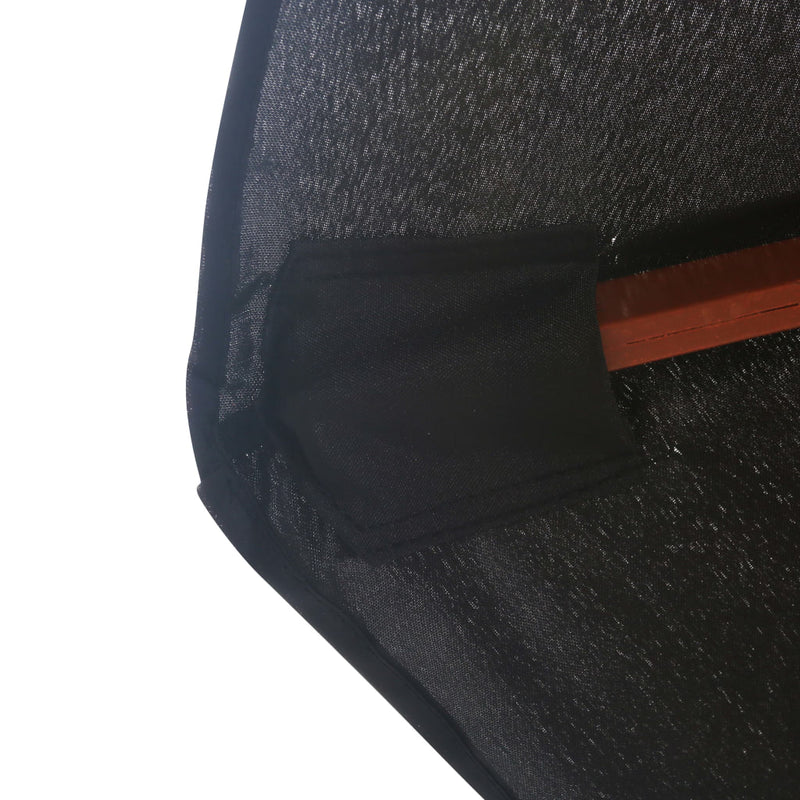 Outdoor Parasol with Wooden Pole 137.8" Black
