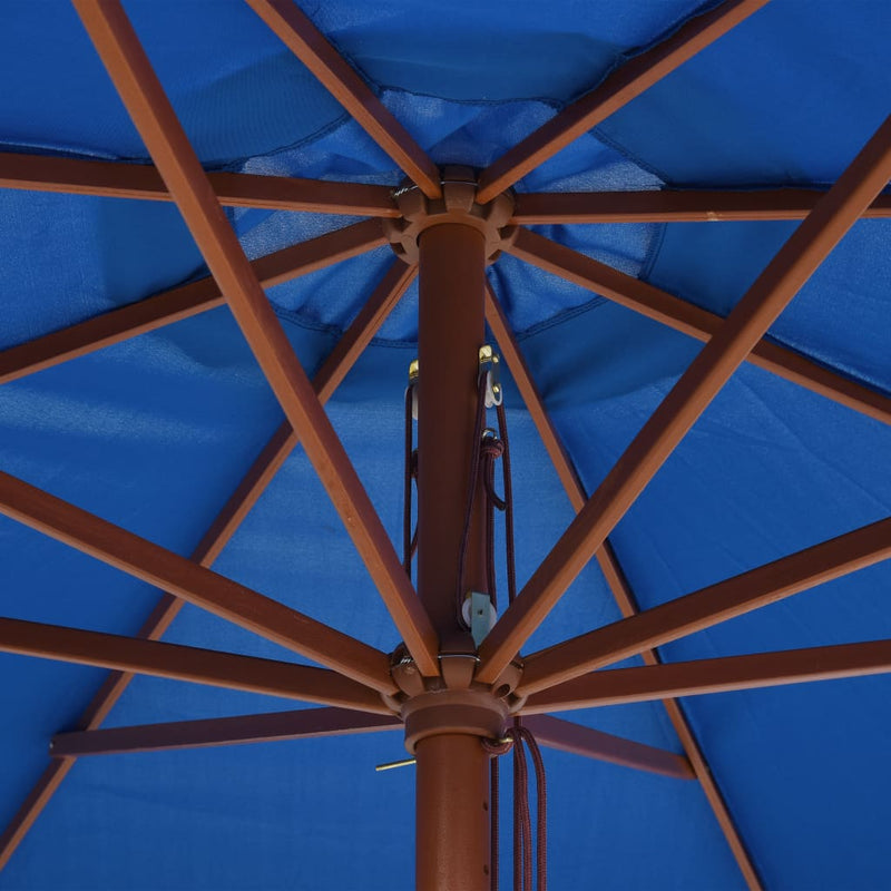 Outdoor Parasol with Wooden Pole 137.8" Blue