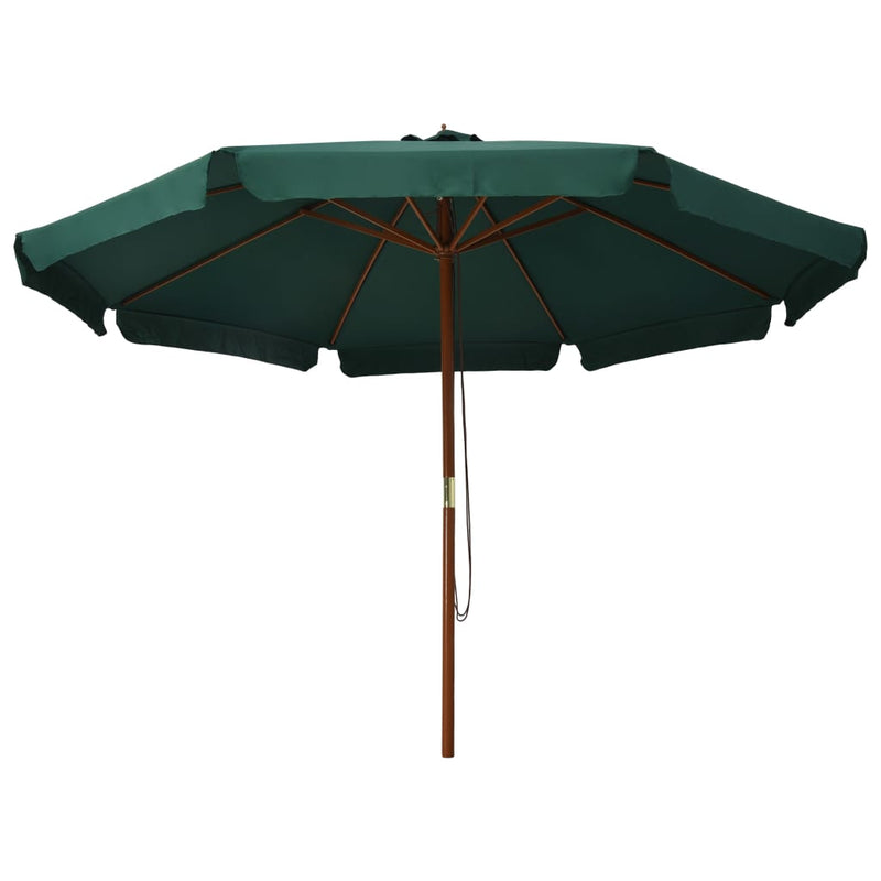 Outdoor Parasol with Wooden Pole 129.9" Green