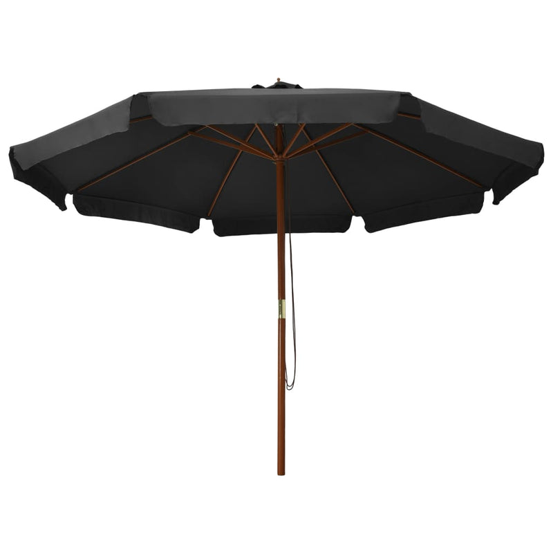 Outdoor Parasol with Wooden Pole 129.9" Anthracite