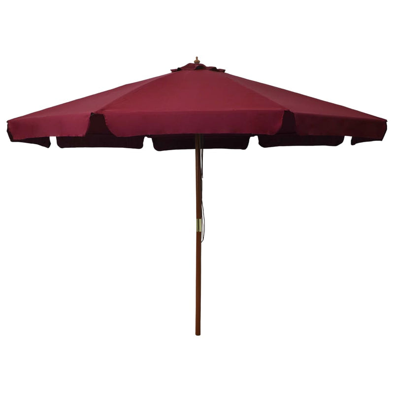 Outdoor Parasol with Wooden Pole 129.9" Burgundy