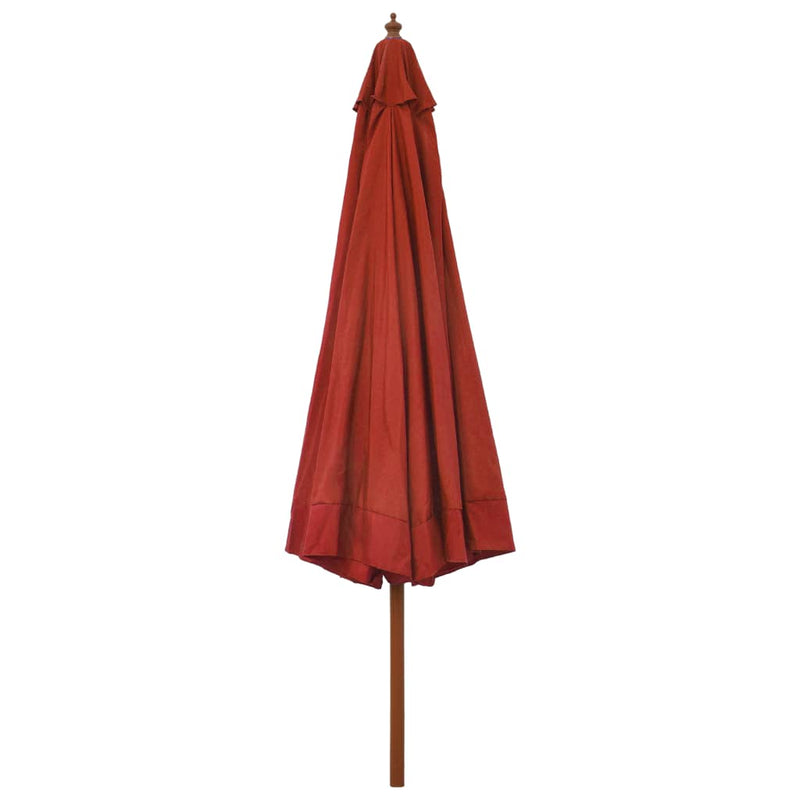 Outdoor Parasol with Wooden Pole 129.9" Terracotta