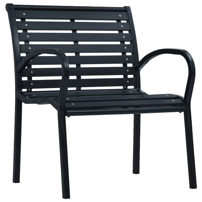 Patio Chairs 2 pcs Black Steel and WPC