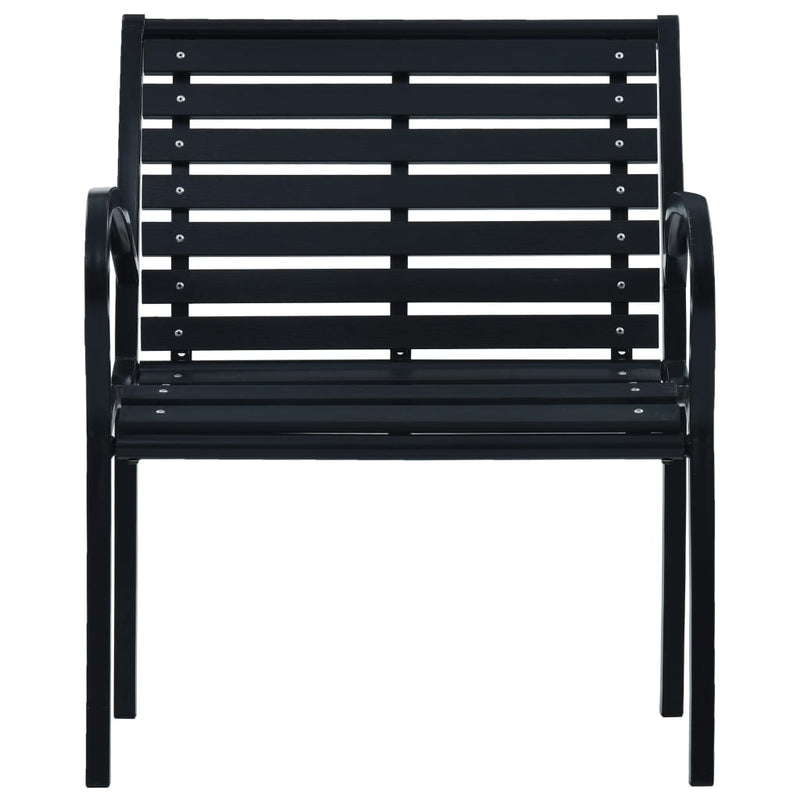 Patio Chairs 2 pcs Black Steel and WPC