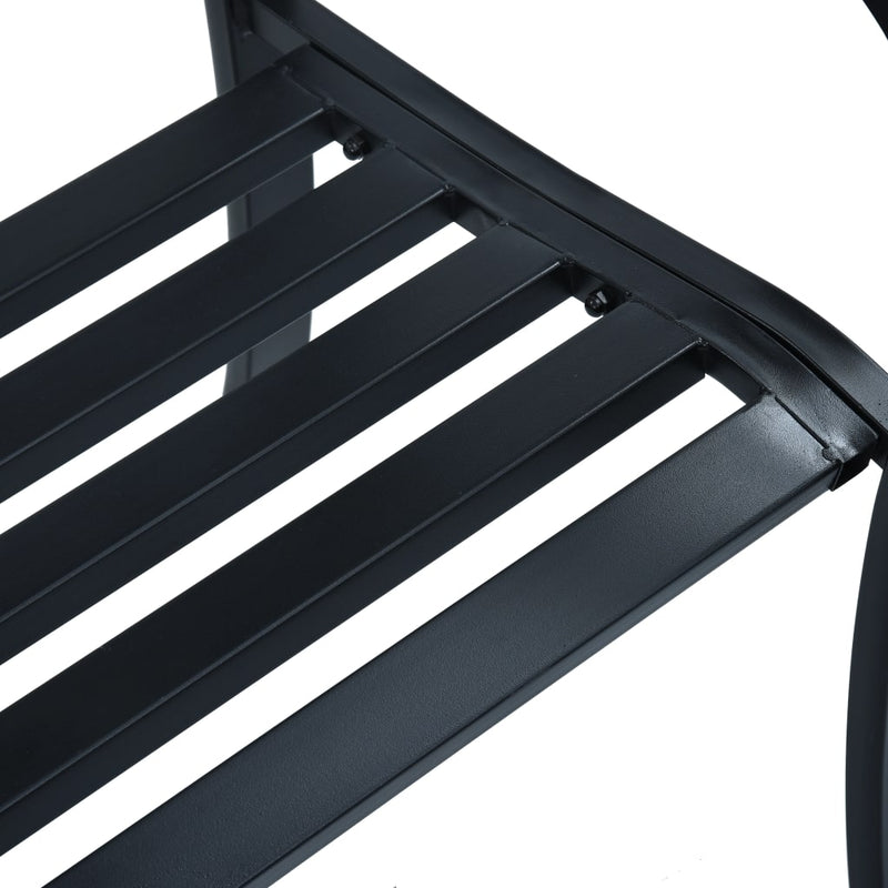 Patio Bench 49.2" Black Steel