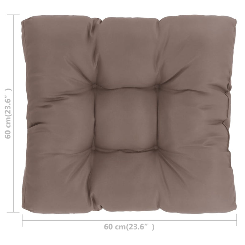 Garden Seat Cushion Taupe 23.6"x23.6"x3.9" Fabric