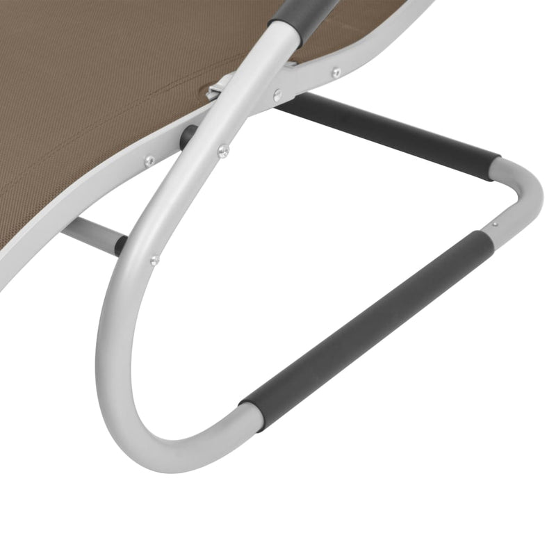 Sun Lounger with Pillow Aluminum and Textilene Taupe