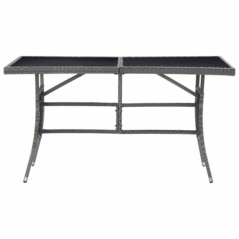 Patio Table Gray 55.1"x31.5"x29.1" Poly Rattan