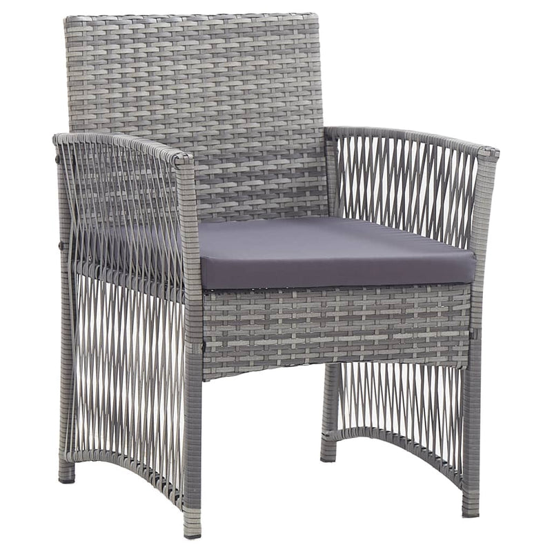 4 Piece Patio Lounge Set with Cushion Poly Rattan Anthracite