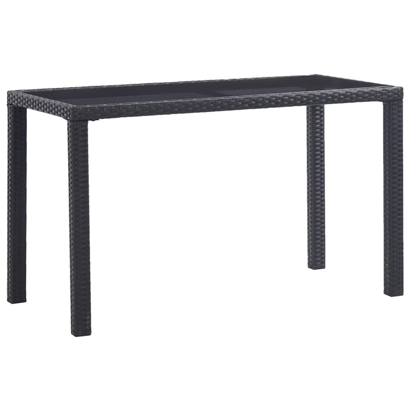 Patio Table Black 48.4"x13.6"x29.1" Poly Rattan