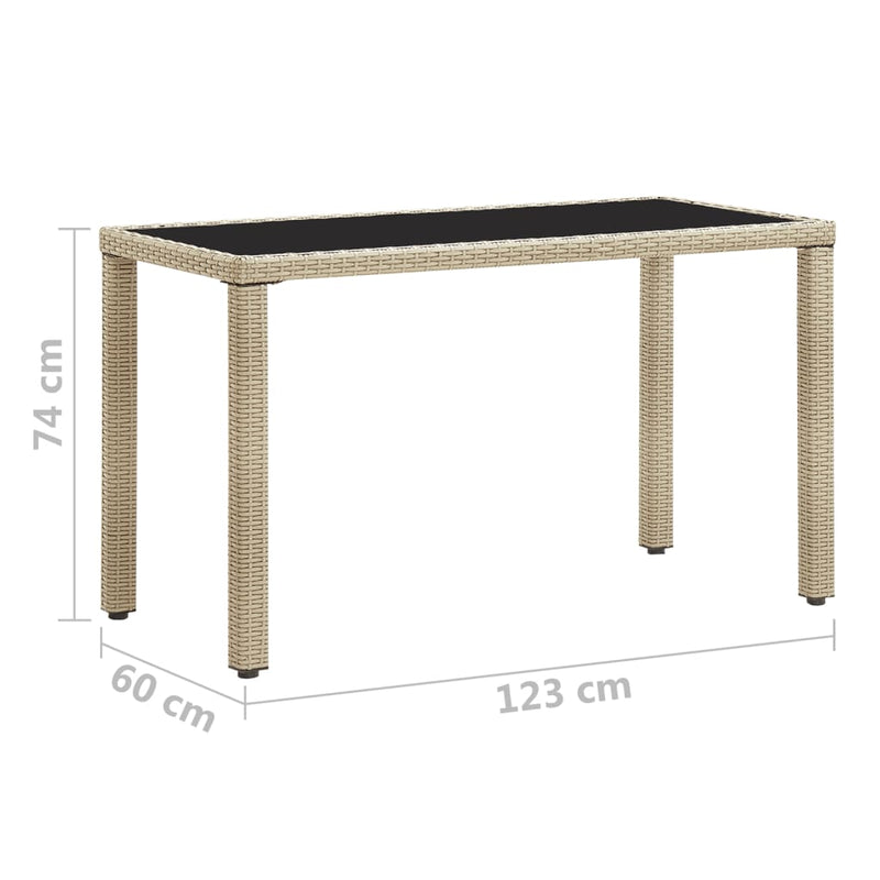 Patio Table Gray 48.4"x23.6"x29.1" Poly Rattan