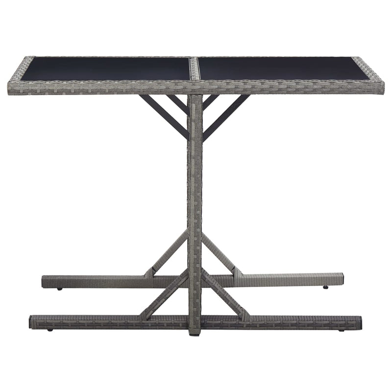 Patio Table Anthracite 43.3"x20.9"x28.3" Glass and Poly Rattan