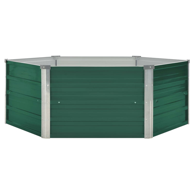Raised Garden Bed 50.8"x50.8"x18.1" Galvanized Steel Green