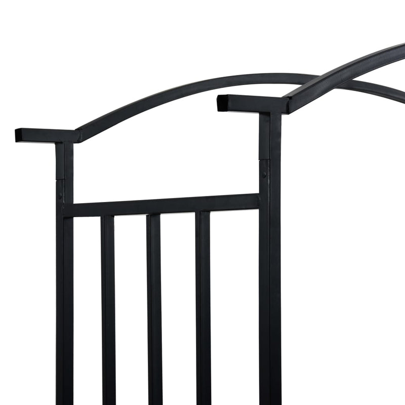 Garden Arch with Bench Black 50.4"x19.7"x81.5" Iron