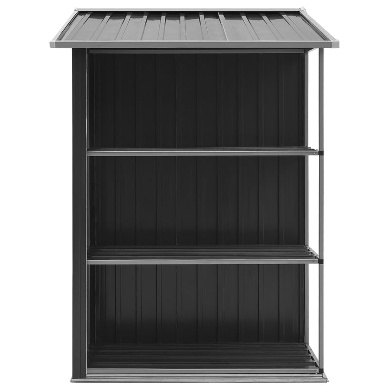 Garden Shed with Rack Anthracite 80.7"x51.2"x72" Iron