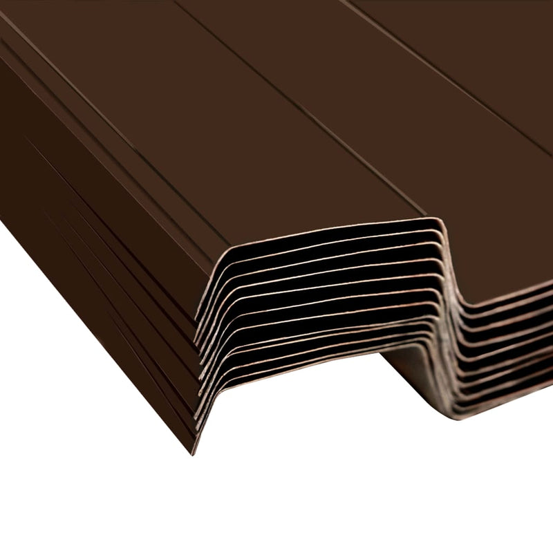 Roof Panels 12 pcs Galvanized Steel Brown