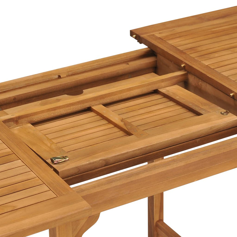 Extending Patio Table (43.3"-63")x31.5"x29.5" Solid Teak Wood