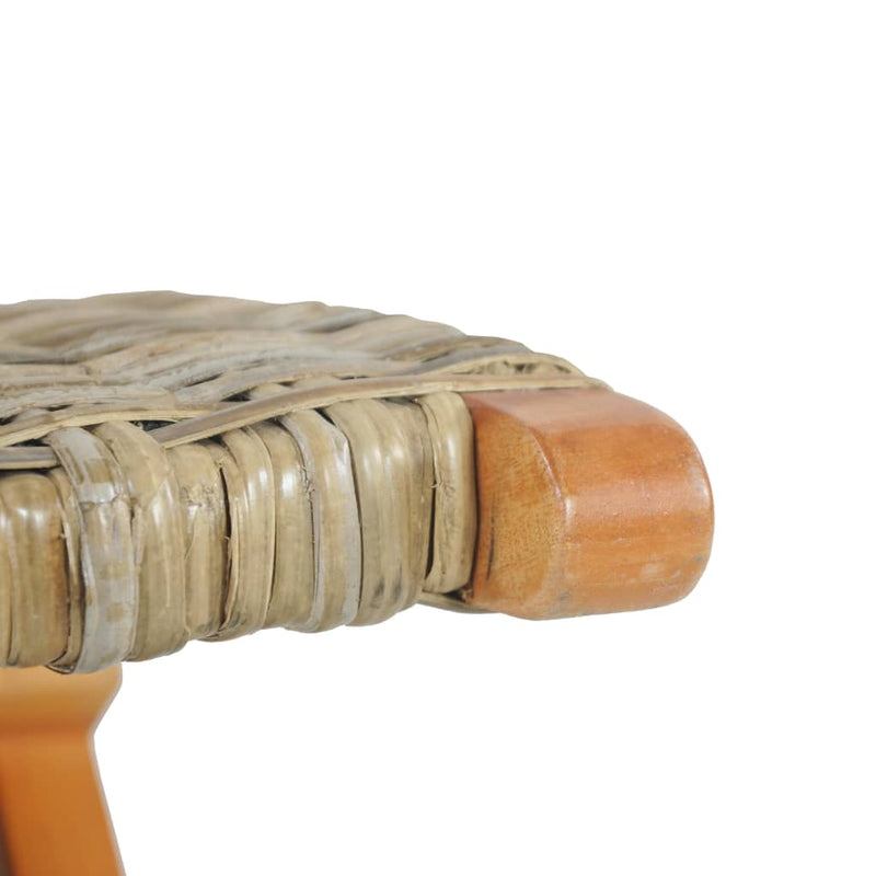 Relaxing Chair Natural Kubu Rattan and Solid Mahogany Wood
