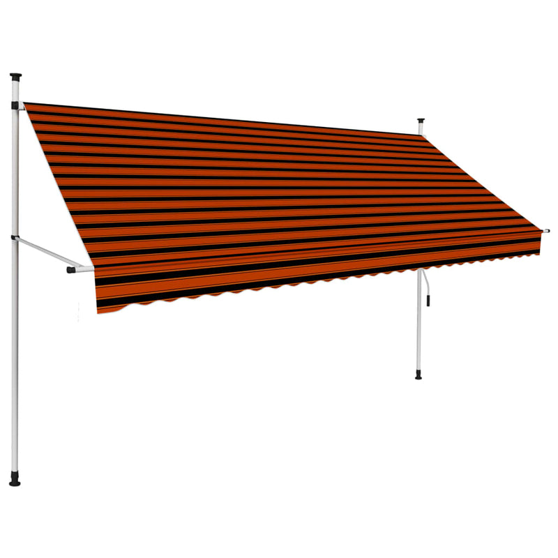 Manual Retractable Awning 118.1" Orange and Brown