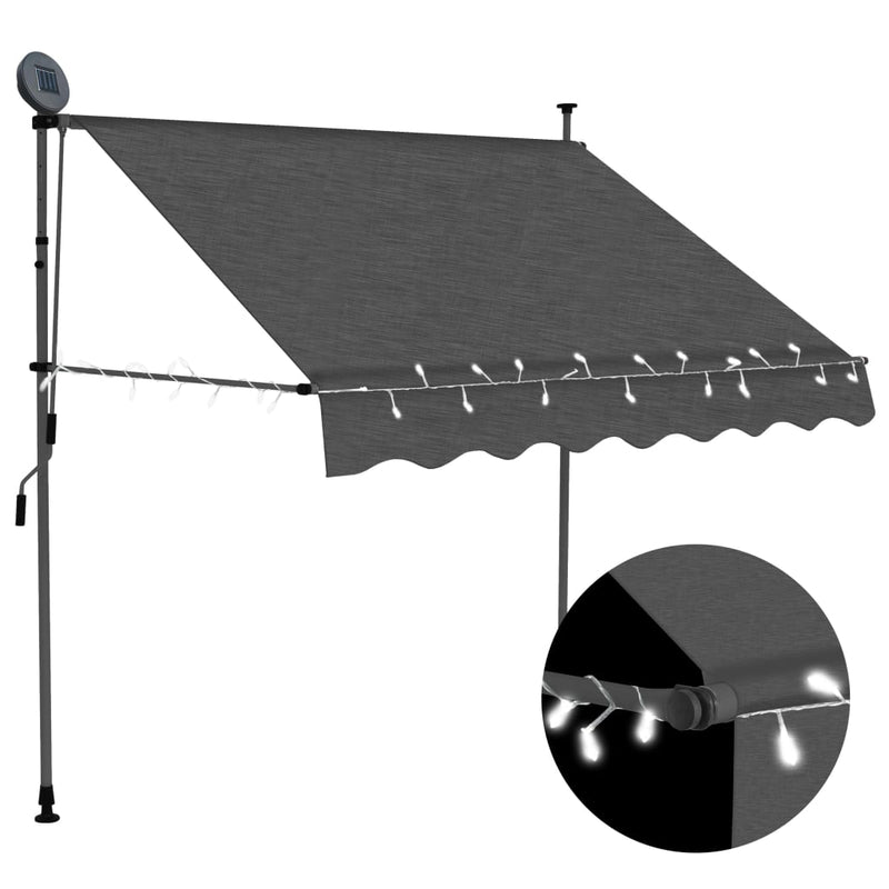 Manual Retractable Awning with LED 59.1" Anthracite