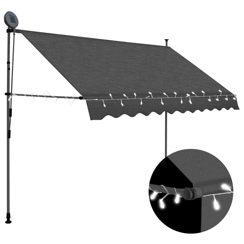 Manual Retractable Awning with LED 98.4" Anthracite