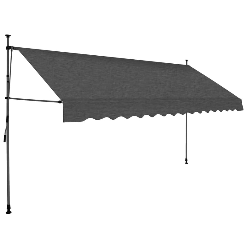 Manual Retractable Awning with LED 157.5" Anthracite
