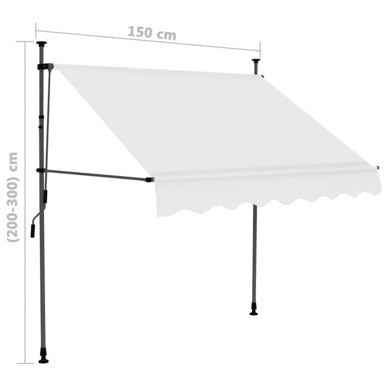 Manual Retractable Awning with LED 59.1" Cream