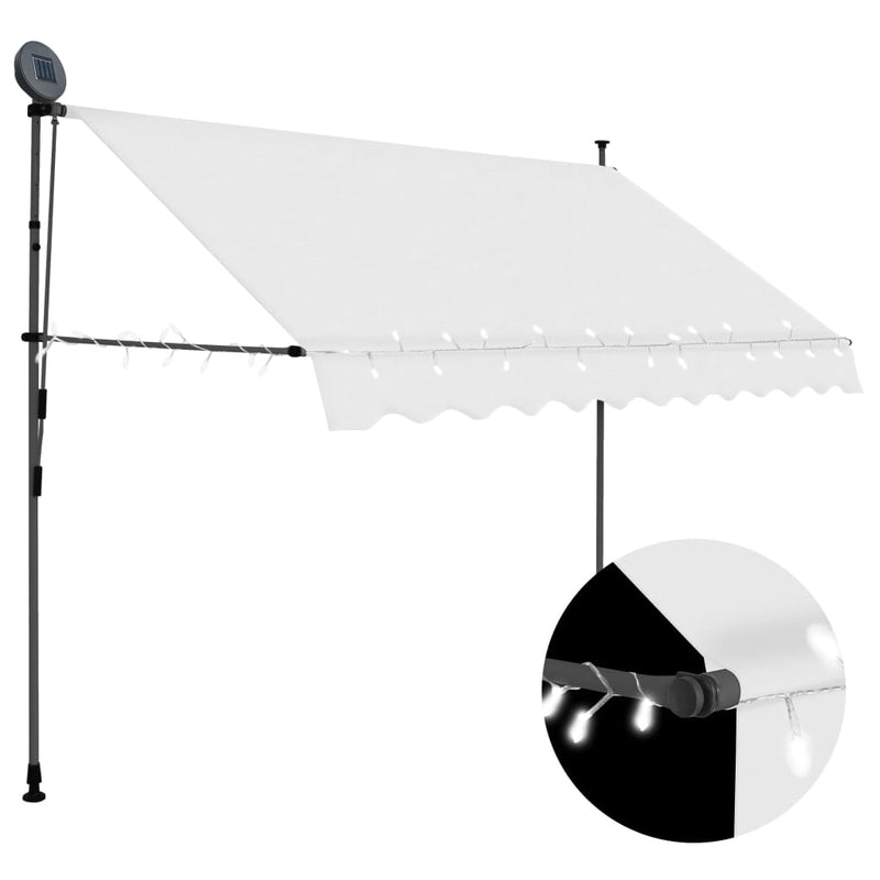 Manual Retractable Awning with LED 98.4" Cream